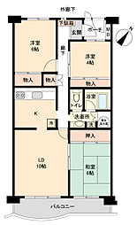 稲毛パークハウスE棟 3LDKの間取図画像