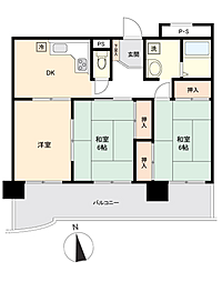 ダイアパレスステーションプラザ境町 3DKの間取図画像
