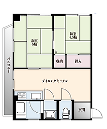 シャレード北浦和 2DKの間取図画像