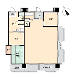 ルナハイツ津 3DKの間取図画像