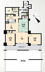 ガーデンヒルズ東大友 3LDKの間取図画像