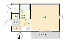 メゾン・ド・リリーク ワンルームの間取図画像