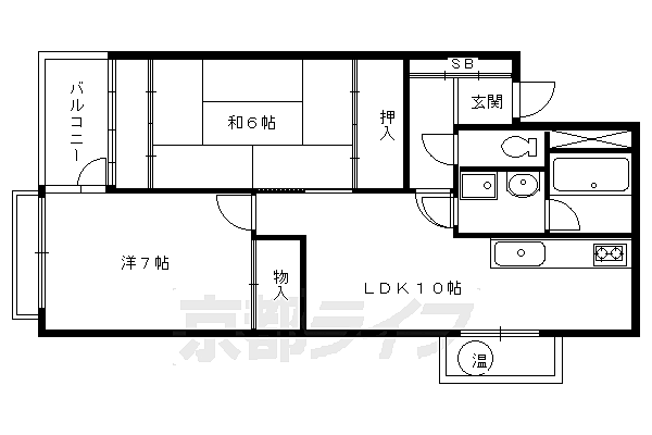 レジデンス岡崎 207｜京都府京都市左京区岡崎東天王町.(賃貸マンション2LDK・2階・46.43㎡)の写真 その2