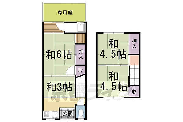 修学院坪江町貸家 2｜京都府京都市左京区修学院坪江町(賃貸一戸建4K・--・43.70㎡)の写真 その2