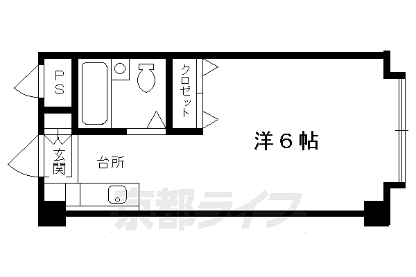 カサデソーラ白川 503｜京都府京都市左京区一乗寺樋ノ口町(賃貸マンション1K・5階・14.85㎡)の写真 その2