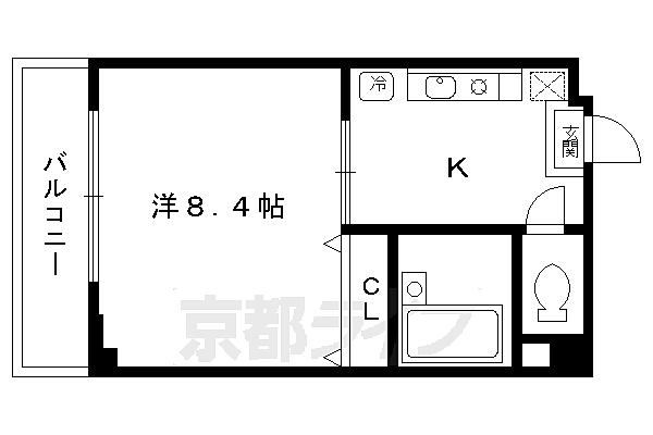 カーサ八星 202｜京都府京都市左京区聖護院蓮華蔵町(賃貸マンション1K・2階・20.96㎡)の写真 その2