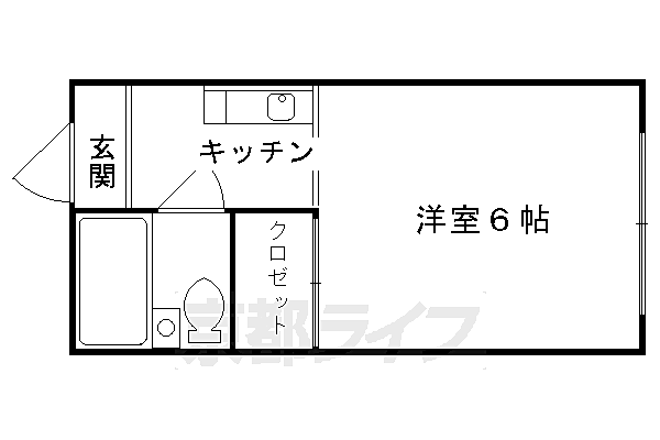 コーポ町柳 303｜京都府京都市左京区田中上柳町(賃貸マンション1K・3階・16.00㎡)の写真 その2