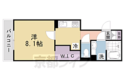 京都市営烏丸線 北大路駅 徒歩27分の賃貸アパート 3階1Kの間取り