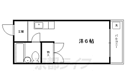 佳北マンション 2階1Kの間取り