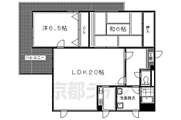 ヴィラ惣門 3階2LDKの間取り