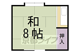 京福電気鉄道北野線 北野白梅町駅 徒歩8分の賃貸アパート 2階ワンルームの間取り