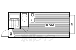 JR山陰本線 円町駅 徒歩9分の賃貸マンション 5階ワンルームの間取り
