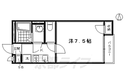 レオネクスト東山 1Kの間取図画像