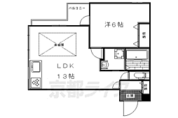 グリーンヒル下鴨本通 1LDKの間取図画像