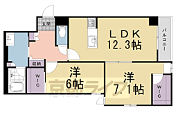 シャーメゾン三条東山 2LDKの間取図画像