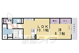 レオパレス伏見 1LDKの間取図画像