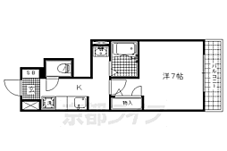 エトワール紫竹 1Kの間取図画像