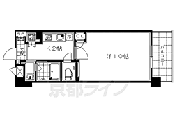 アスヴェル京都東山五条 1Kの間取図画像