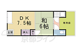 末広荘 1DKの間取図画像
