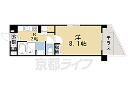 アスヴェル京都東山五条 1Kの間取図画像