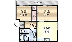 (株)リビングサロンビル 2LDKの間取図画像