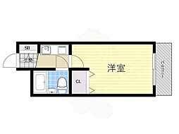 バーリーハイツ 1Kの間取図画像