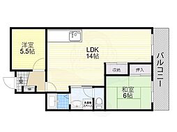 エミネンス千里 2LDKの間取図画像