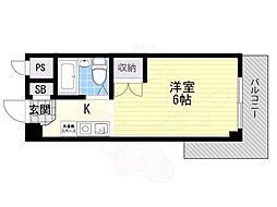 プレサージュ江坂 1Kの間取図画像