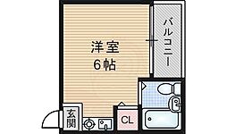 リバートピア相川 ワンルームの間取図画像