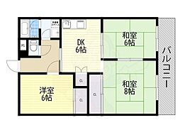 入江マンションE棟 3DKの間取図画像