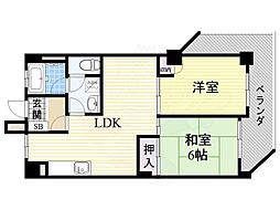 パセオ摂津1 2LDKの間取図画像
