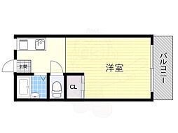 キープロハイツ 1DKの間取図画像