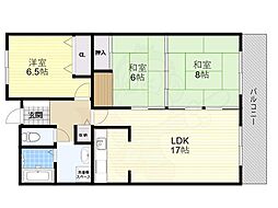 メゾン北千里 3LDKの間取図画像