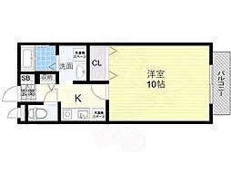 ルフォーレ吹田 1Kの間取図画像