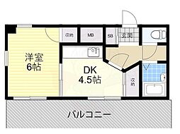 森山マンション 1DKの間取図画像