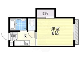 クローリス 1Kの間取図画像