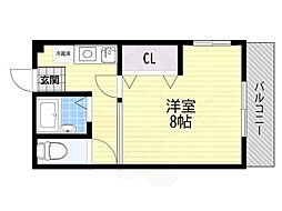 ハイムノーベル 1Kの間取図画像