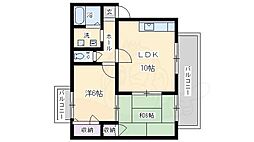 アピオ千里E棟 2LDKの間取図画像