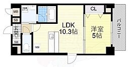 ラペーシュKINO 1LDKの間取図画像