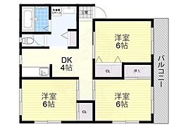 ハイツマンションエンジ 3DKの間取図画像