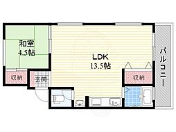 辻本マンション 1LDKの間取図画像