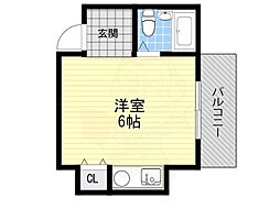 コミュニティハウス正雀 ワンルームの間取図画像