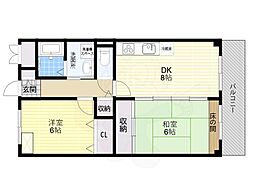 アーバンササジマ 2DKの間取図画像
