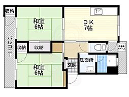 カノープス千里 2DKの間取図画像