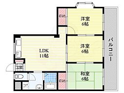 ハイムエクセレント 3LDKの間取図画像