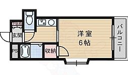 竹中マンション 1Kの間取図画像
