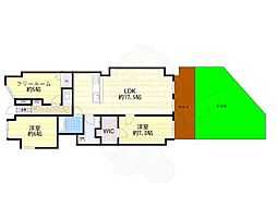 パレ・シェール千里山西 2SLDKの間取図画像