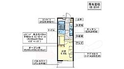 フェンネル千里 1Kの間取図画像