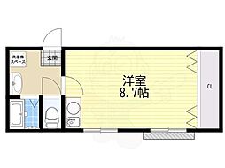 ディアス小山 1Kの間取図画像