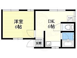 パテオ松が丘 1DKの間取図画像